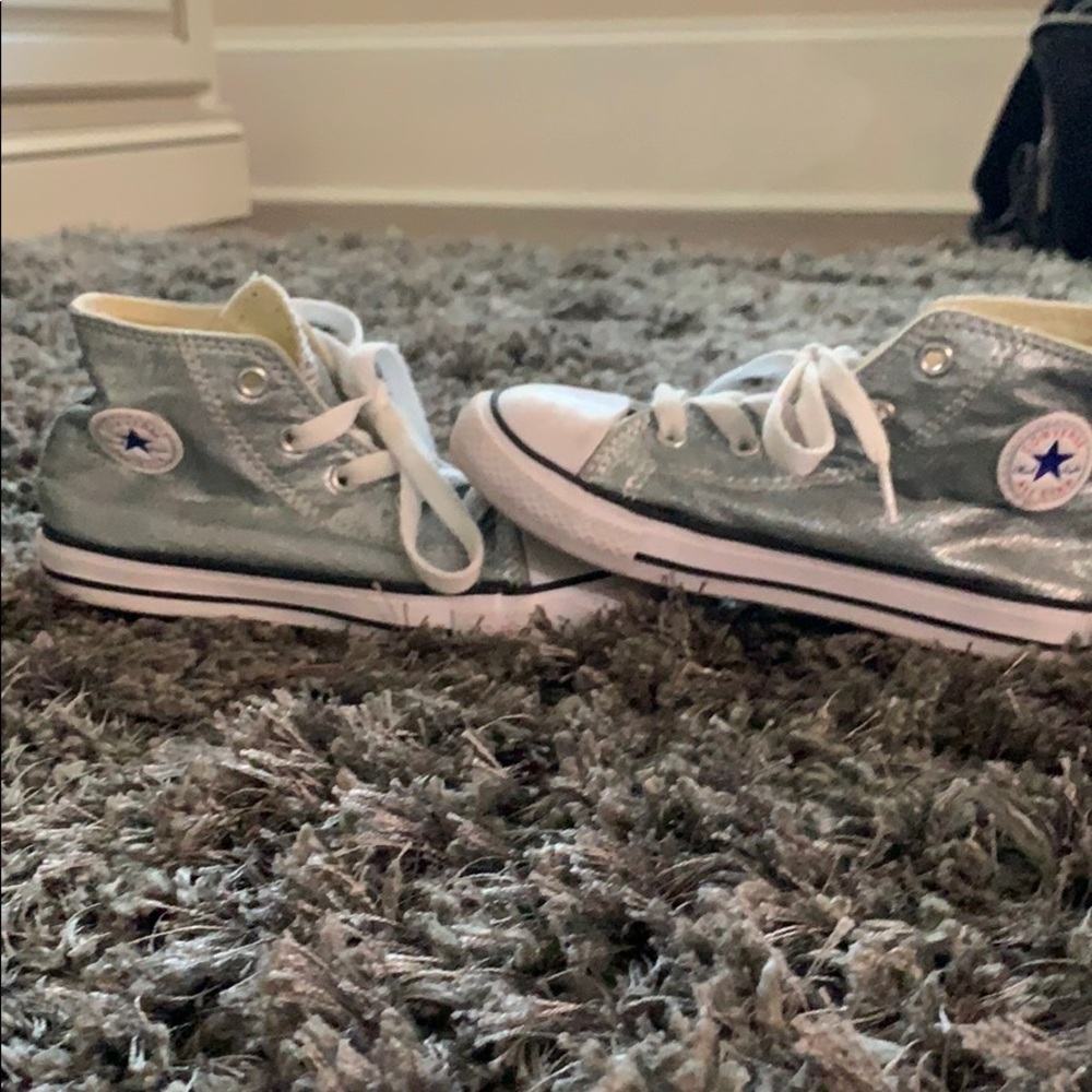 Teal with a little glitter tint Converse